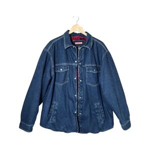 Craftsman Jacket Men XL Denim Heavy Flannel Lined Workwear Insulated